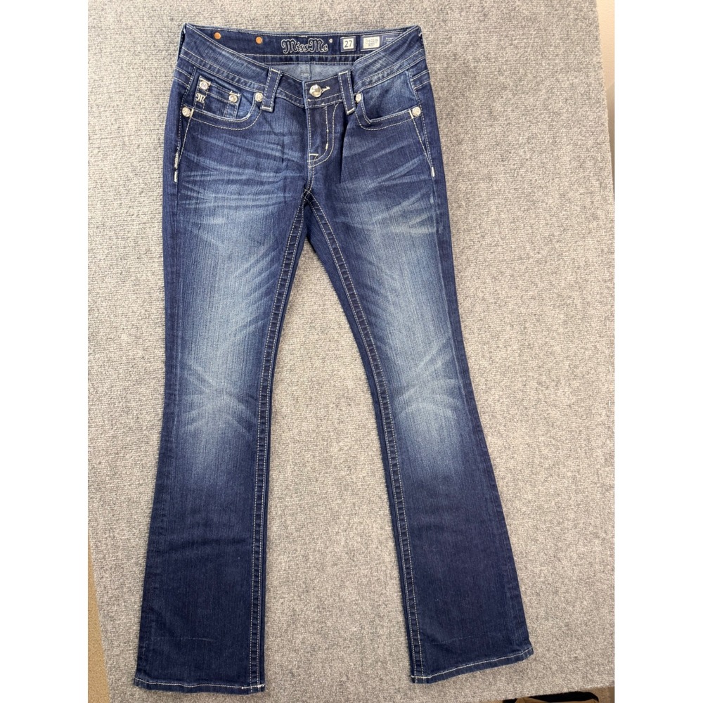 Miss Me Jeans Womens 27 Blue Dark Wash Bootcut JP6228B Denim Y2K Stretch Jeans